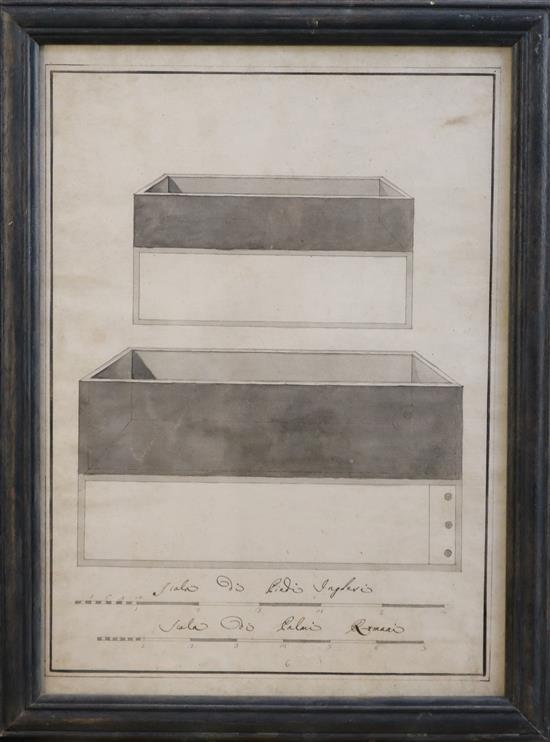 Early 19th century Italian School Architectural and archaeological studies of Livias tomb 18 x 13in.